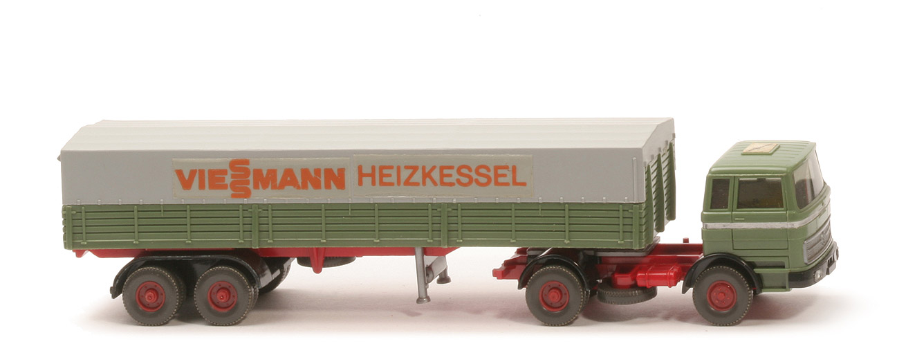 MB LPS 1620 Pritschen Sattelzug - Viessmann dunkelmaigrün - Streifen - Viessmann (2)
