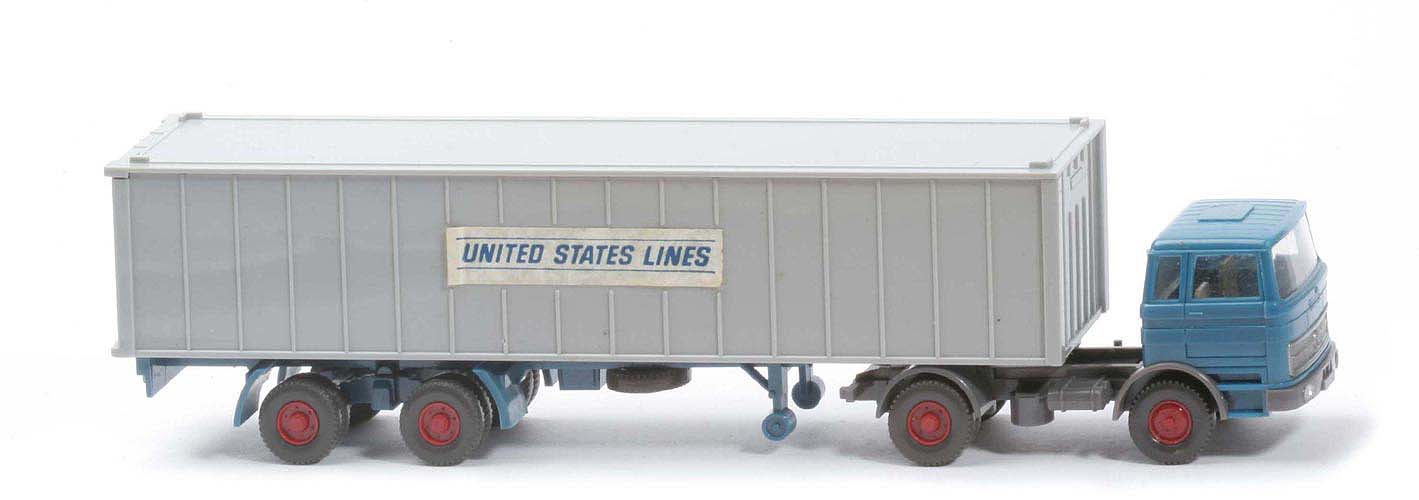 MB LPS 1620 Container-Sattelzug II - UNITED STATES LINES azurblau / basaltgrau - 523/18a