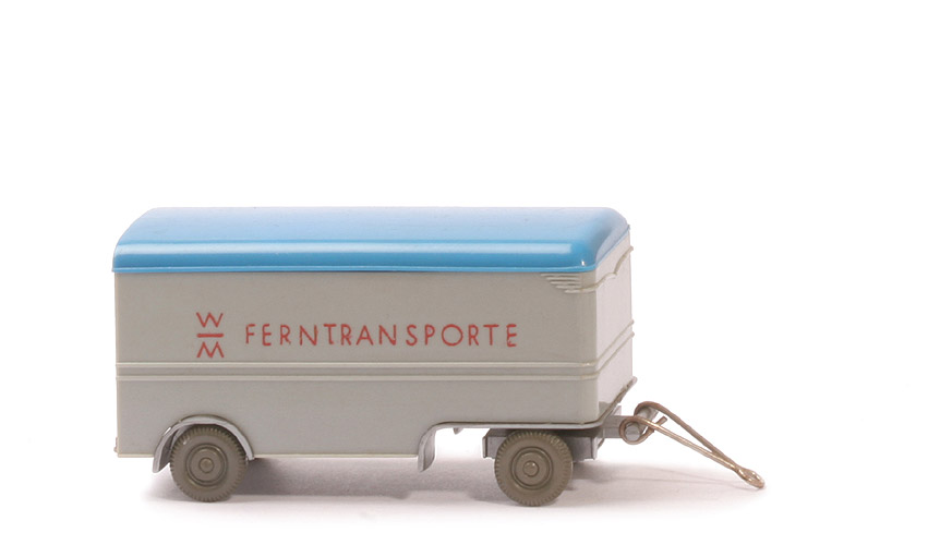 Möbelanhänger WM Ferntransporte - silbergrau/himmelblau, Schrift breit - 501/1a