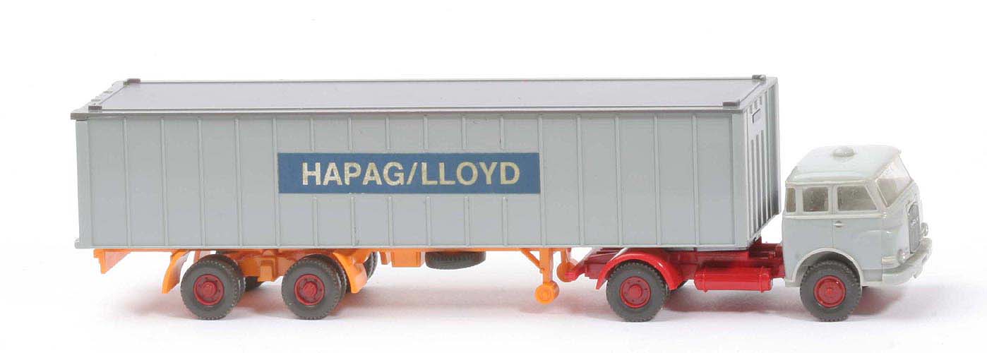 MAN 10.230 Container-Sattelzug HL - FH achatgrau, CH rot, Aufl. orangegelb, KöBo stark - Hapag-Lloyd 1?