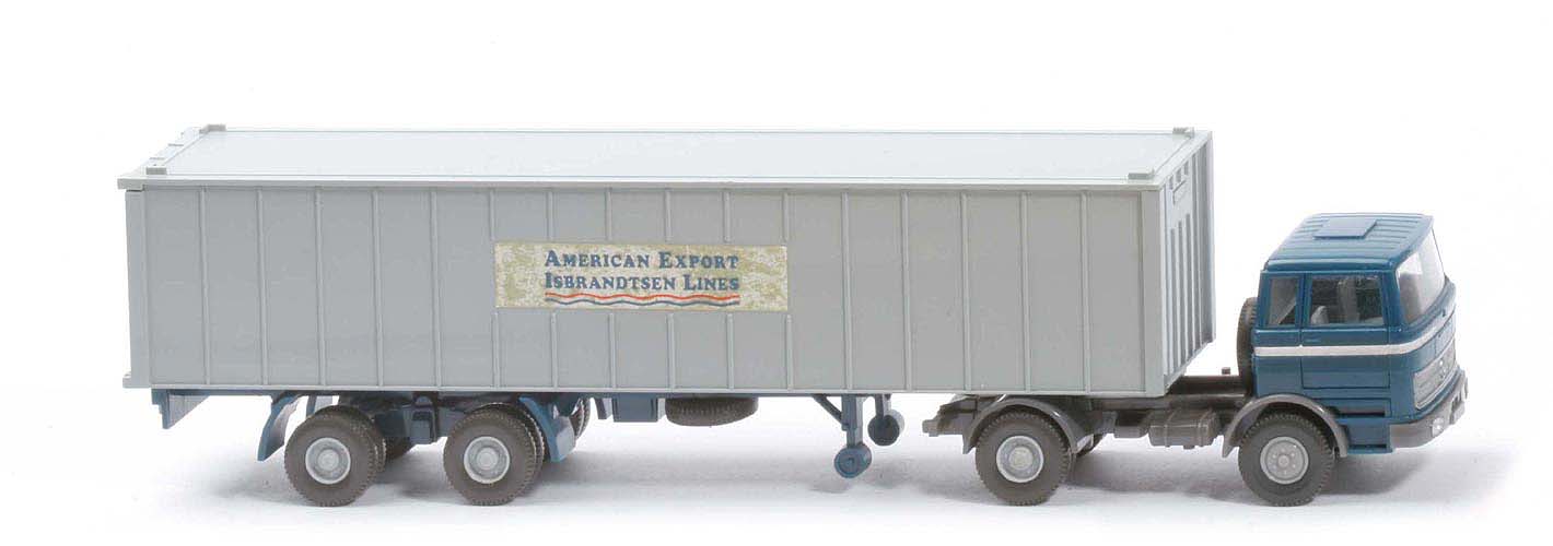 MB LPS 1620 Container-Sattelzug I - AMERICAN EXPORT ozeanblau / staubgrau - 523/5b