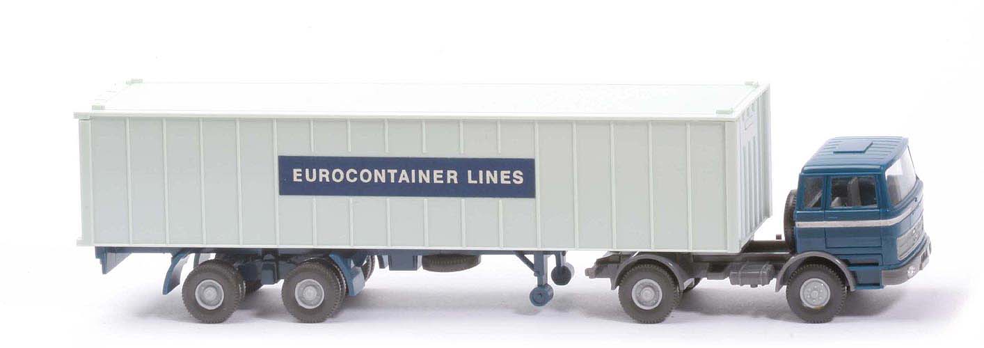 MB LPS 1620 Container-Sattelzug I - EUROCONTAINER LINES  ozeanblau / staubgrau - 523/3b