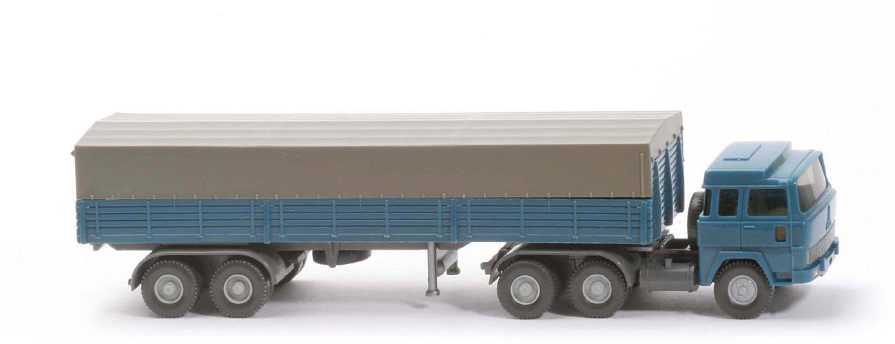 Magirus 235 D Pritschen-Sattelzug - Aufbau azurblau - 516/4e