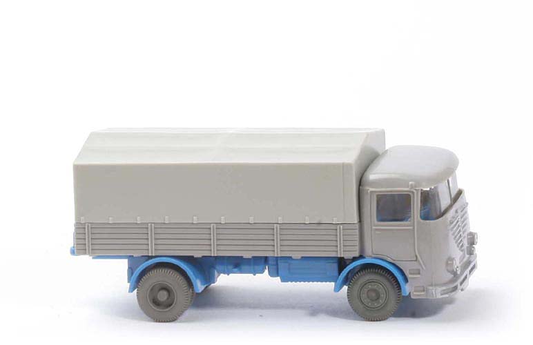 Büssing LU 7 - dunkelsilbergrau / himmelblau, o. Fahrer, CH offen - 474/2b
