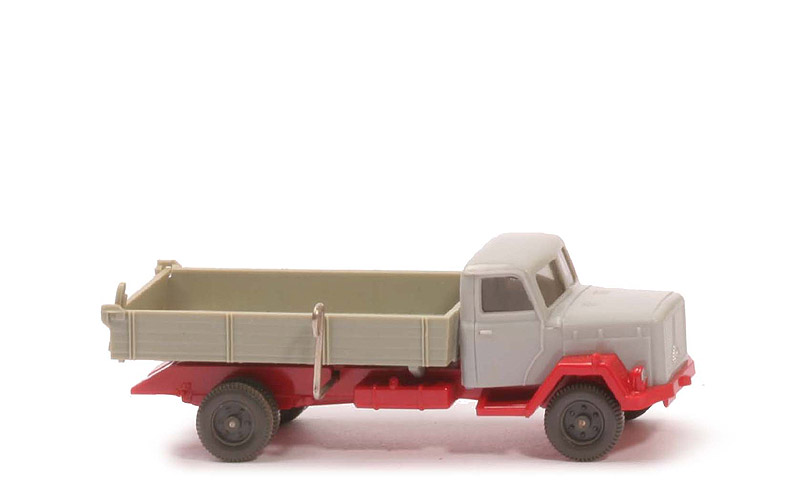 Magirus Saturn Flachpritschenkipper (2-achsig) - FH, PR silbergrau, CH rot - 424/3b