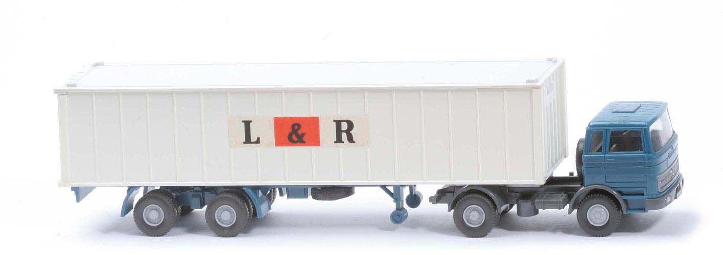 MB LPS 1620 Container-Sattelzug II - L & R azurblau / basaltgrau - 523/17?