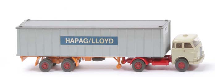 MAN 10.230 Container-Sattelzug HL - FH hellgelbgrau, CH rot, Aufl. gelborange, KöBo dünn - Hapag-Lloyd 1?