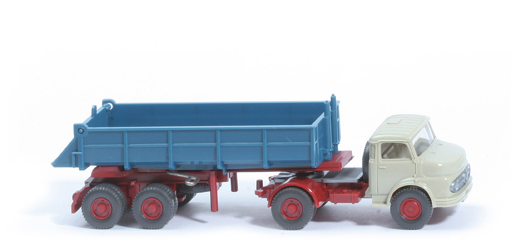 MB LP 1413 Alter Hinterkipper m. Lüfter - FH hellgelbgrau, Mulde azurblau - 677/4b