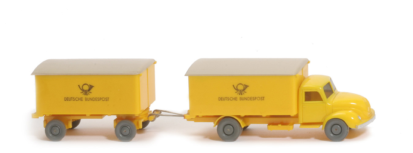 Magirus S 3500 Alter Postwagen - CH gelb, mit Pos.-Leuchten Koffer - 550/24a