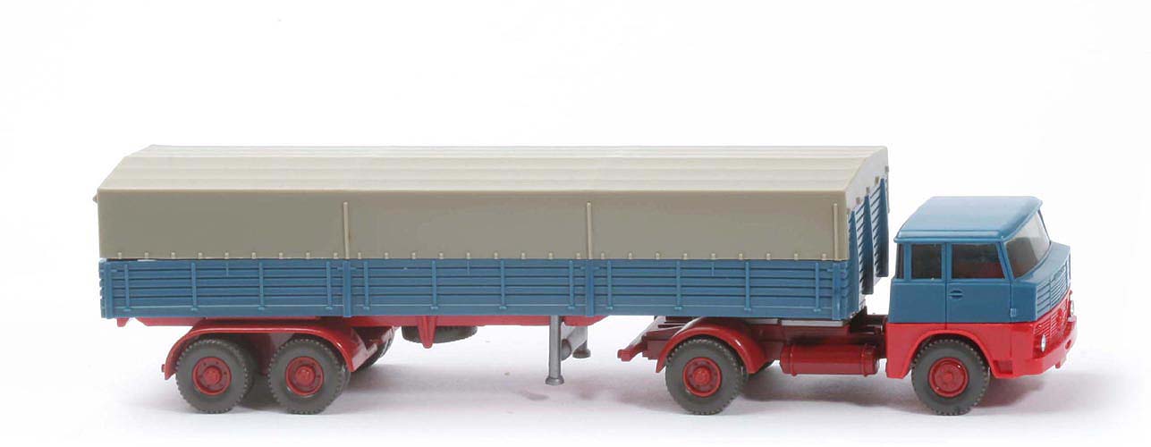 Henschel HS 14 Pritschen Sattelzug - Bolzen stark - hellbraunrot / rot / hellbraunrot - 514/7c