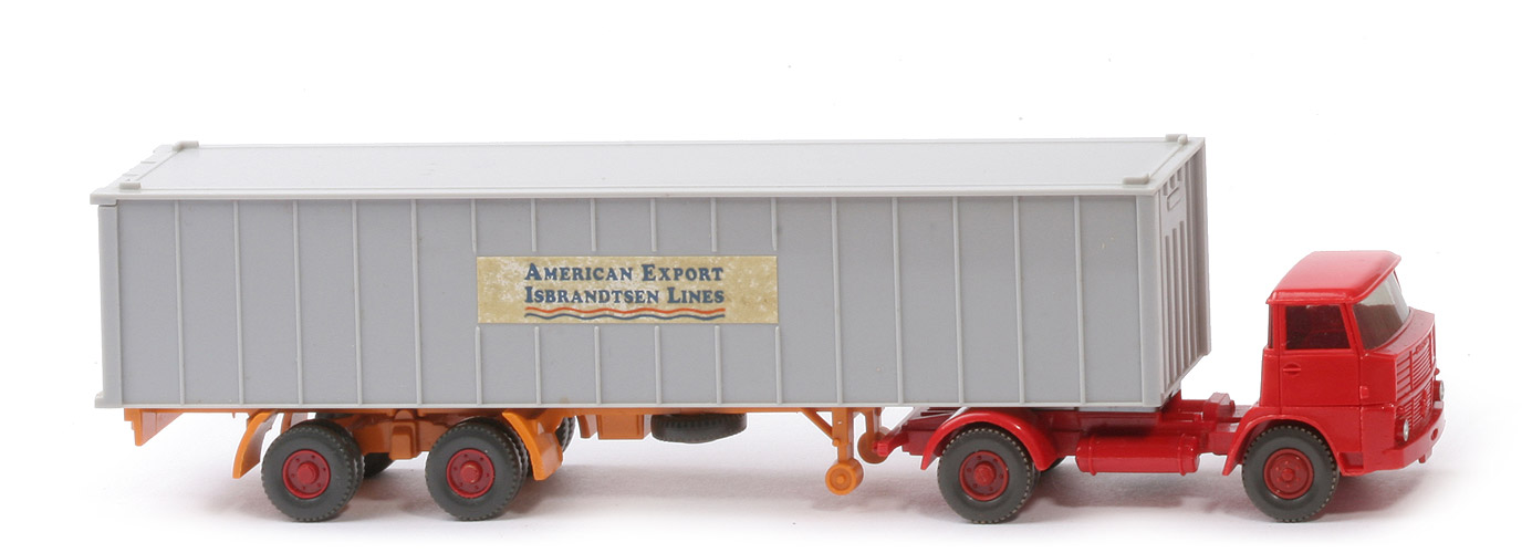Henschel HS 16 Container-Sattelzug - AMERICAN EXPORT ..., 1 x 40 ft silbergrau, KöBo stark - American Export