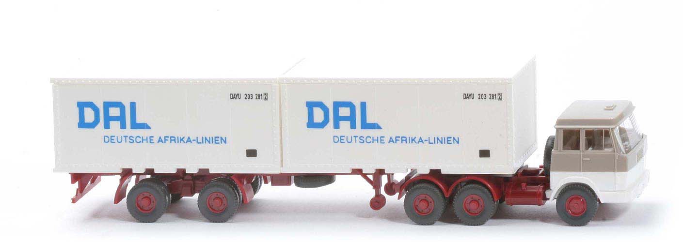 Hanomag-Henschel Container-Sattelzug - DAL 2 x 20 ft , graubeige/weiß - 521/17e