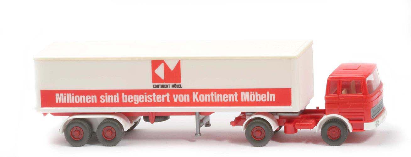MB LPS 1620 Koffer-Sattelzug - KONTINENT orangerot - Kontinent C