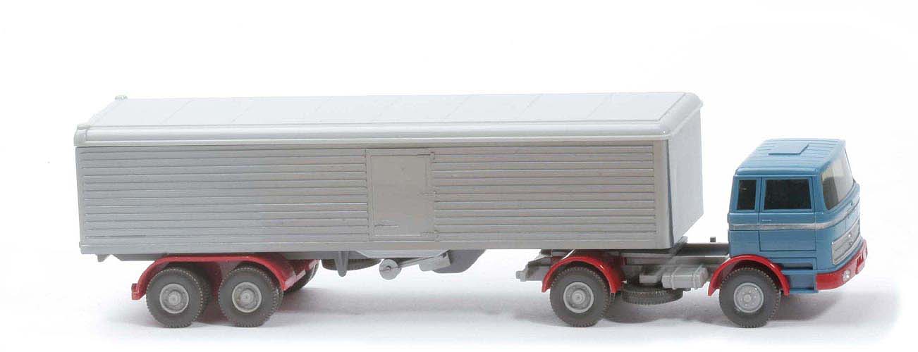 MB LPS 1620 Großraum-Sattelzug - hellazurblau / Kotfl. weinrot - 524/1a - cc