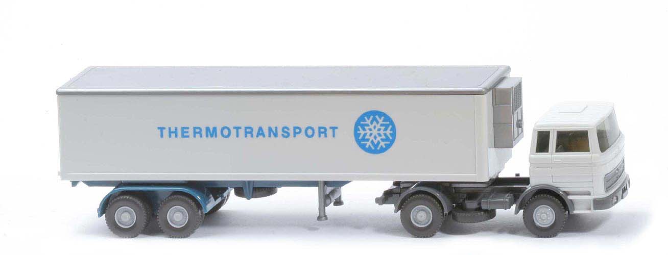MB LPS 1620 Tiefkühlsattelzug Thermotransport - ZM altweiß/basaltgau, Auflieger: Dach silbern, CH azurblau  - 528/8c