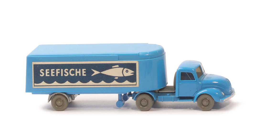 Magirus S 3500 Alter Kühlsattelzug - Seefische stilisiert - ZM himmelblau, Aufl. himmelblau - 520/24c