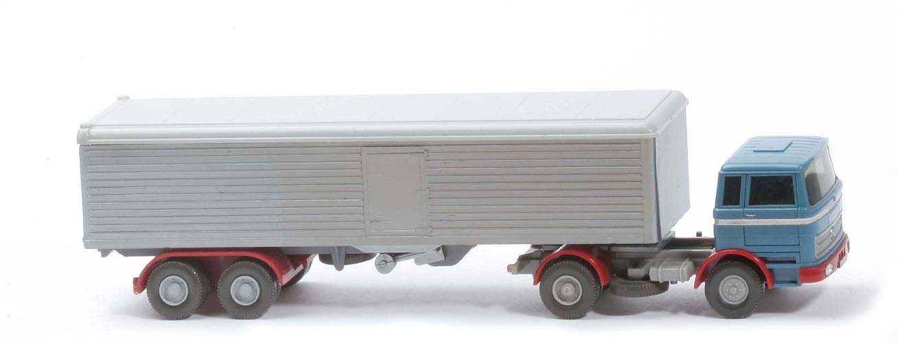 MB LPS 1620 Großraum-Sattelzug - hellazurblau / Kotfl. weinrot - 524/1a - cc