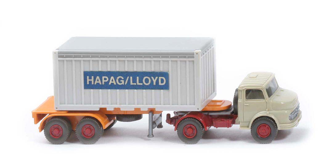 MB LS 1413 Container-Sattelzug 20 ft - Hapag-Lloyd OT, FH hellgelbgrau, Cont. altweiß - Hapag-Lloyd (1413) ?
