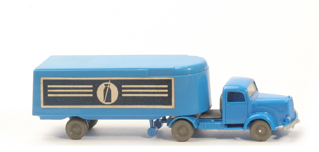 MB L 5000 S Alter Kühlsattelzug - Milchsymbol, Kanne blau,  himmelblau / himmelblau - 520/19b