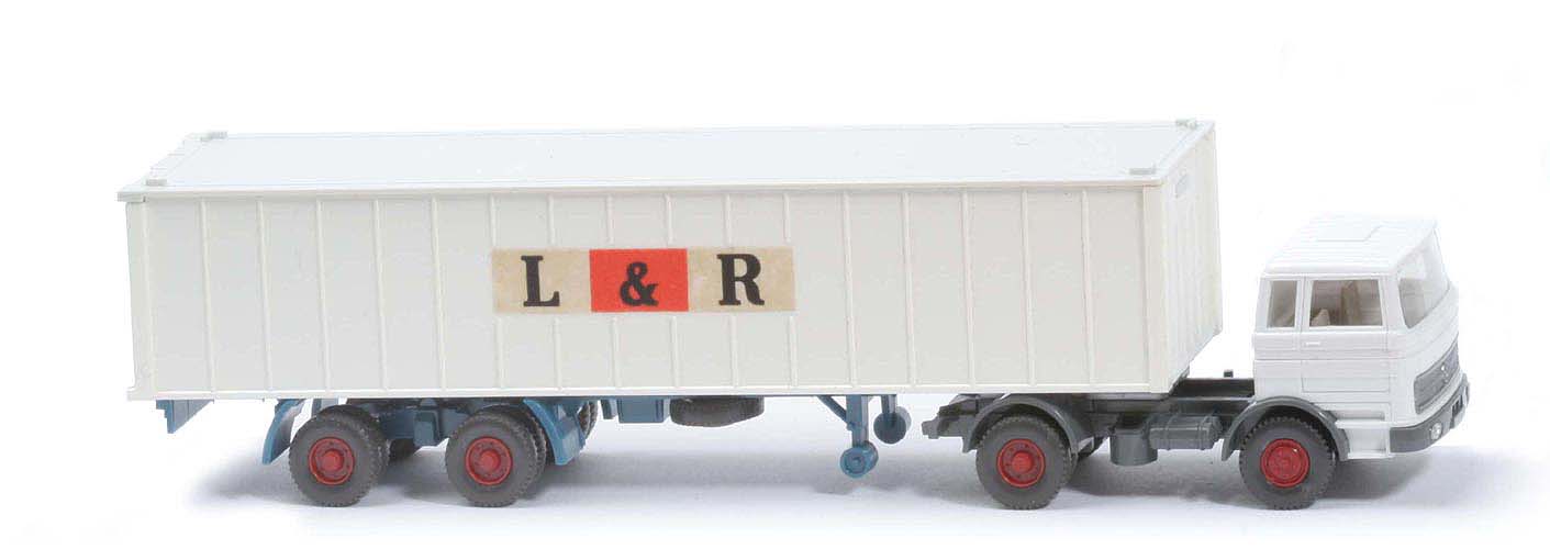 MB LPS 1620 Container-Sattelzug II - L & R weiß / basaltgrau - 523/17b