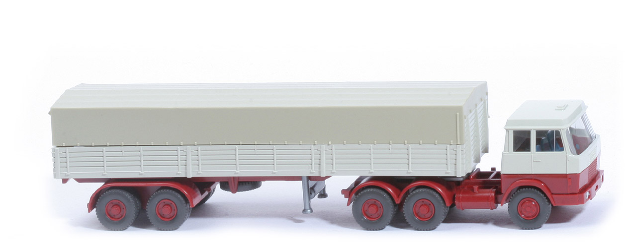 Hanomag Henschel Pritschen-Sattelzug - FH perlweiß/hellbraunrot, PR perlweiß - 514/8d