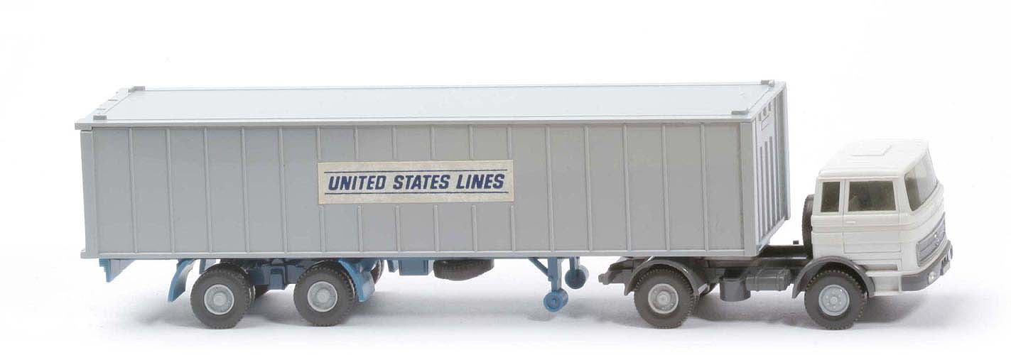 MB LPS 1620 Container-Sattelzug II - UNITED STATES LINES grauweiß / basaltgrau - 523/18b
