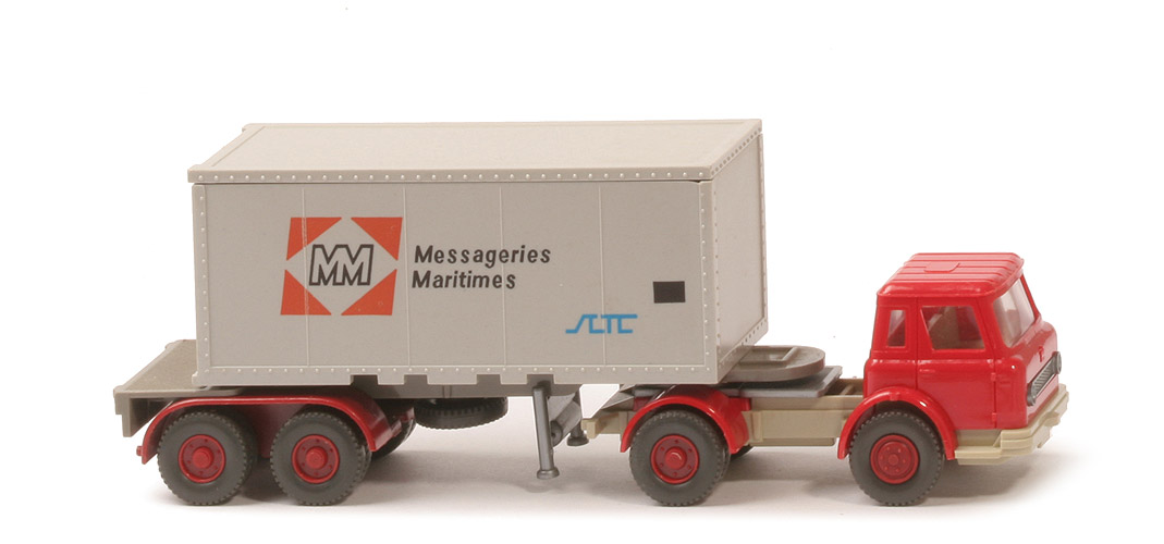 IH Container-Sattelzug 20 ft - Messageries Maritimes, ZM rot/hellgelbgrau - 525/7d