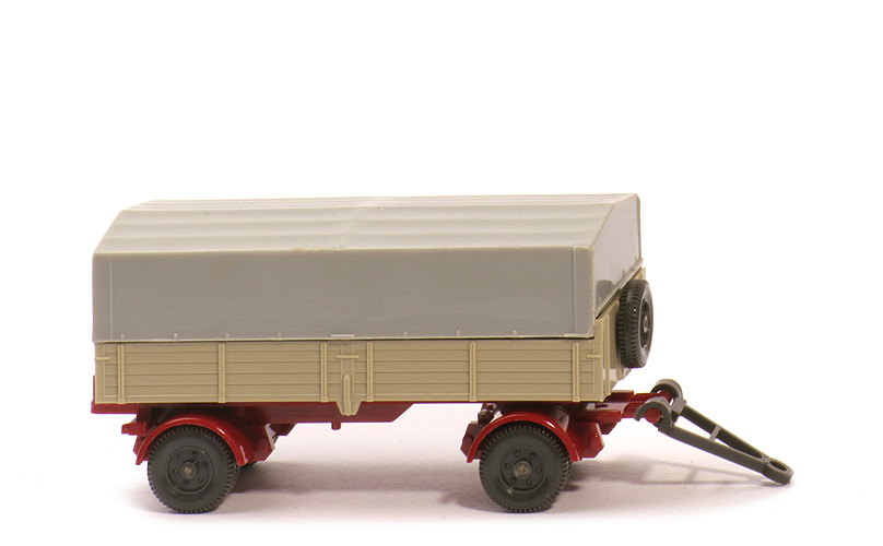 LKW-Anhänger (Typ 8) - PR hellgelbgrau, CH weinrot, Räder 11 mm 6-Loch - 402/6e