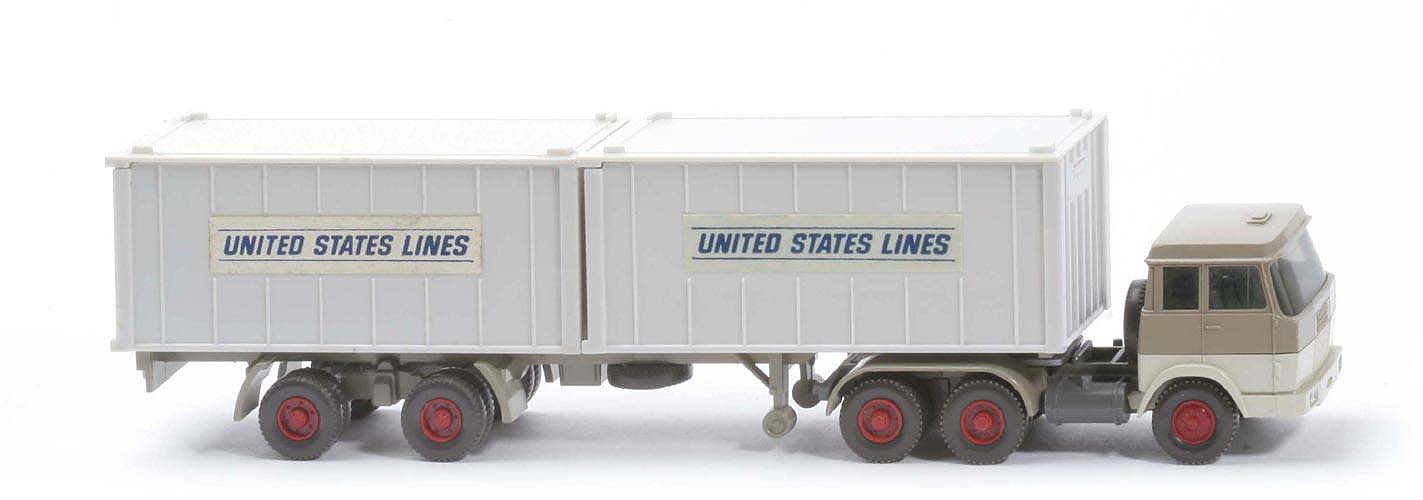 Hanomag-Henschel Container-Sattelzug - United States Lines 2 x 20 ft altweiß - 521/6 ?