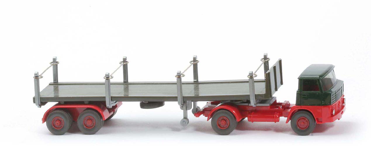 Henschel HS 16 Rungen-Sattelzug - tannengrün, Rungen silber - 518/5b