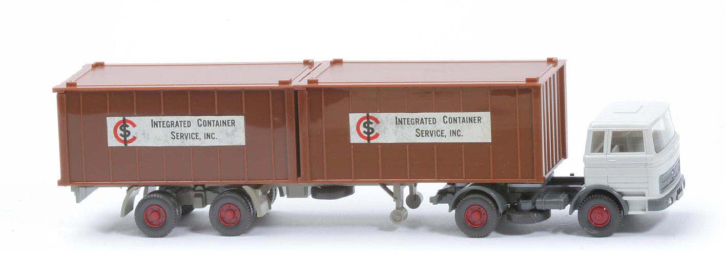 MB LPS 1620 Container-Sattelzug - ICS Container dunkellehmbraun - ICS ~