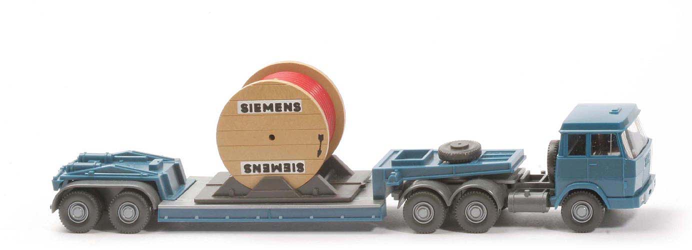 Hanomag-Henschel Tieflade-Sattelzug - Siemens, Aufbau azurblau, Kabel rot - Siemens (2)