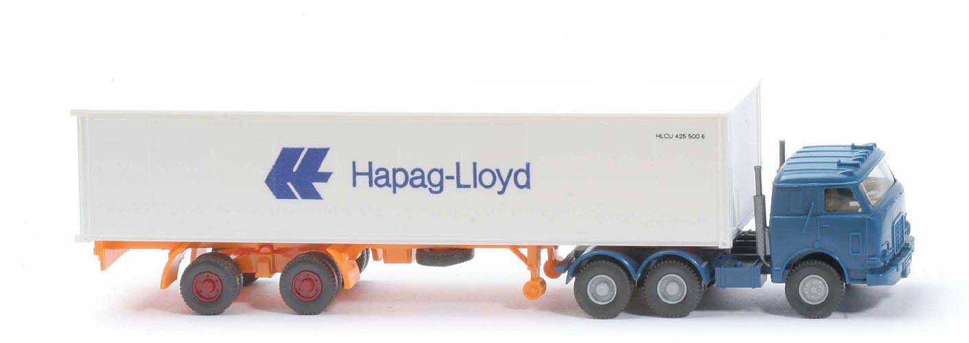 US-Zugmaschine Container-Sattelzug - Hapag-Lloyd 1 x 40 ft, capriblau - Hapag-Lloyd 11 ?