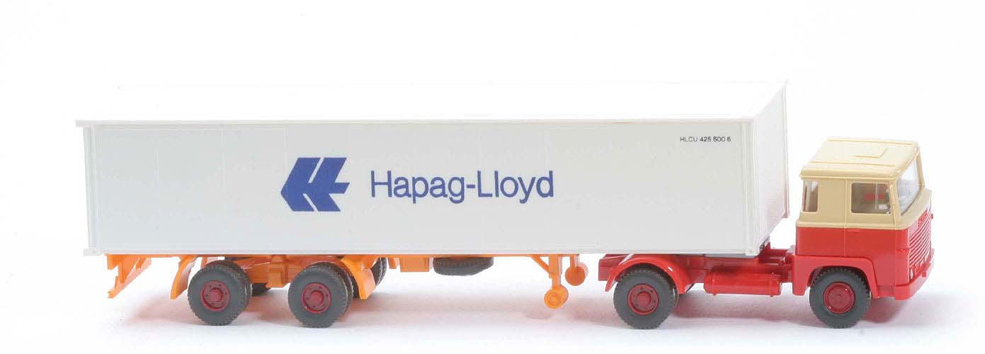 Scania 111  Container-Sattelzug - Hapag-Lloyd hellelfenbein / rot - Hapag-Lloyd 9 ?