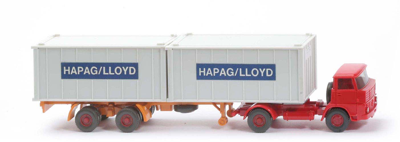 Henschel HS 16 Container-Sattelzug - Kabine rot, Bolzen stark - Hapag-Lloyd - ?