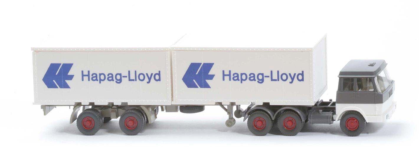 Hanomag-Henschel Container-Sattelzug - Hapag-Lloyd 2 x 20 ft , basaltgrau/weiß - Hapag-Lloyd 4h ?