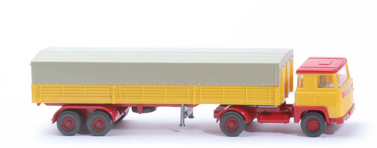 Scania 110  Pritschen-Sattelzug - gelb/rot ohne Rücklichtstange - 510/11f