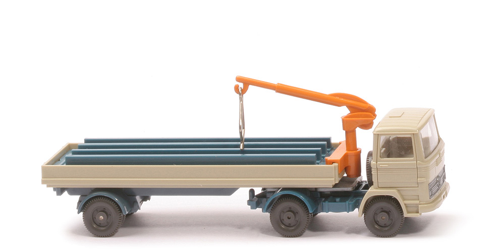 MB LPS 1317 Baustoffwagen - CH Zugmaschine azurblau, CH Auflieger mattgraublau - 502/1a