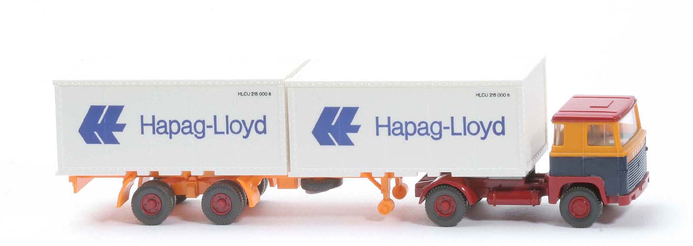 Scania 110 Container-Sattelzug - Hapag-Lloyd melonengelb / stahlblau - Hapag-Lloyd 8d