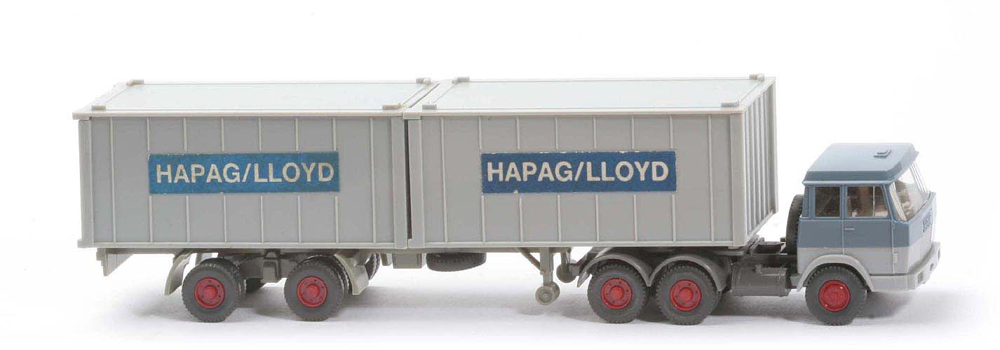 Hanomag-Henschel Container-Sattelzug - Hapag-Lloyd 2 x 20 ft , graublau/silbergrau - 521/5b