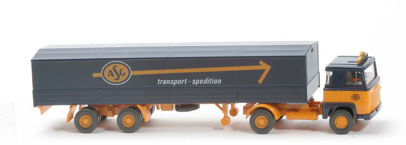 Scania 111  Pritschen-Sattelzug - ASG ohne Unterfahrschutz - Plane glänzend - ASG (2)