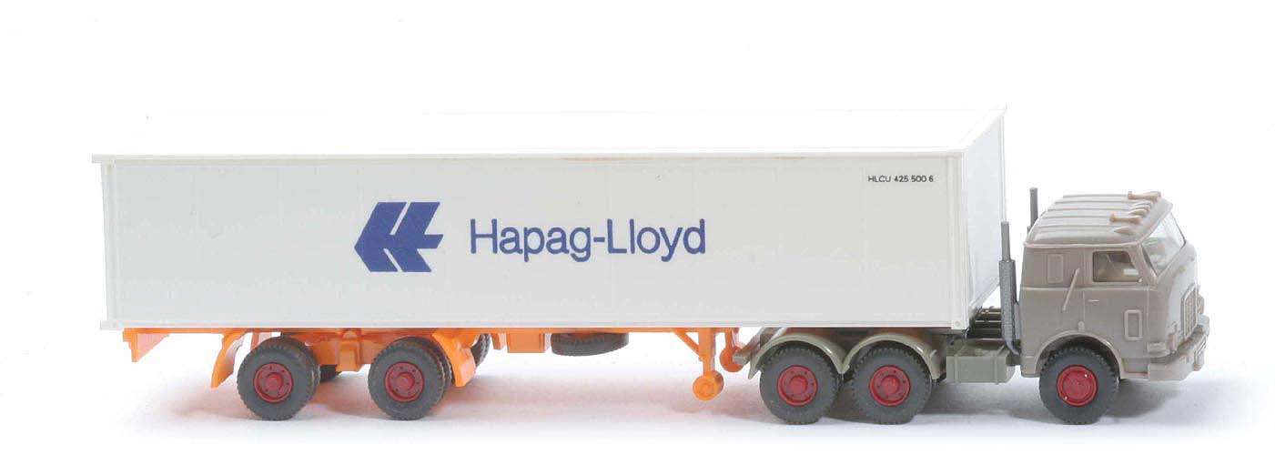 US-Zugmaschine Container-Sattelzug - Hapag-Lloyd 1 x 40 ft, graubeige - Hapag-Lloyd 11a