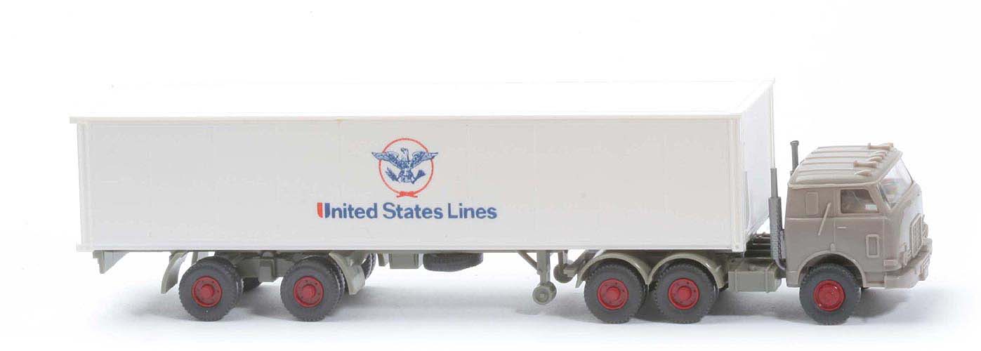 US-Zugmaschine Container-Sattelzug - United States Lines, graubeige - 520/38 ?