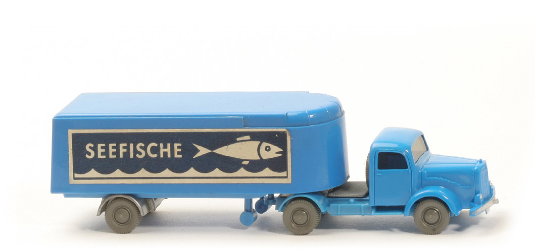 MB L 5000 S Alter Kühlsattelzug - Seefische stilisiert - himmelblau / himmelblau - 520/23c