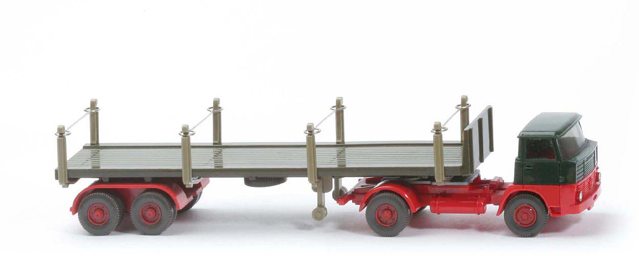 Henschel HS 16 Rungen-Sattelzug - tannengrün, Rungen gelbgrau - 518/5b