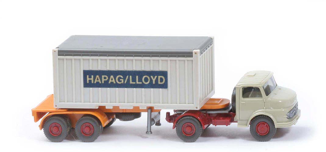 MB LS 1413 Container-Sattelzug 20 ft - Hapag-Lloyd OT, FH hellgelbgrau, Cont. grauweiß - Hapag-Lloyd (1413) ?
