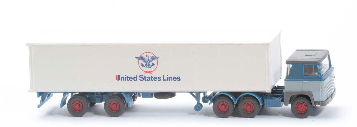 Scania 111  Container-Sattelzug - United States Lines / Unterfahrschutz - 520/41c