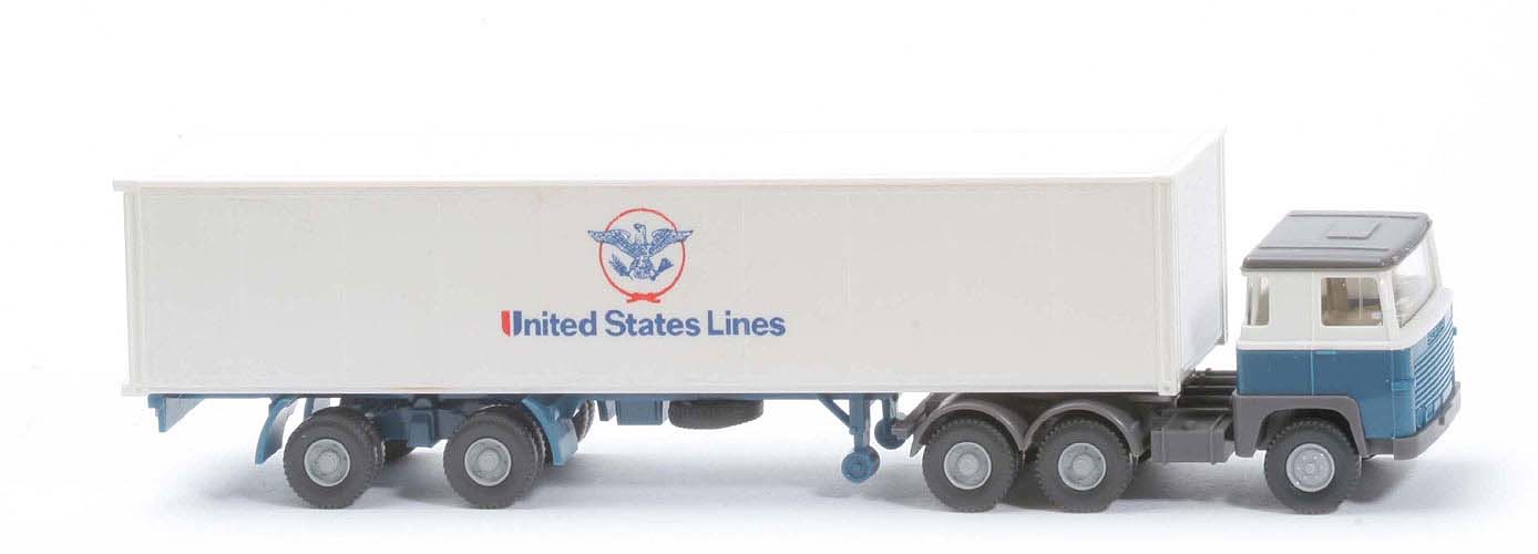 Scania 111  Container-Sattelzug - United States Lines / Kab oben weiß - 520/41b