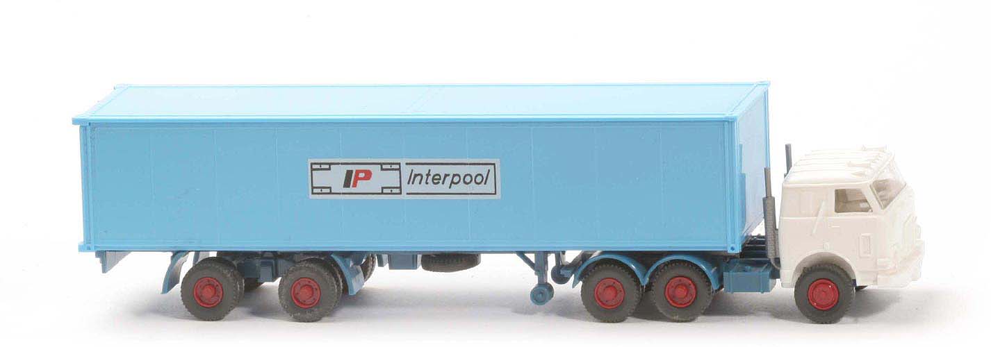 US-Zugmaschine Container-Sattelzug - Interpool, weiß / hellblau - Interpool (5)