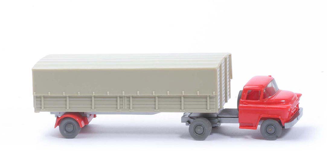 Chevrolet Alter Pritschen-Sattelzug - FH blassrot, Aufl. hellgrünbeige - 510/7c
